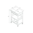 thumbnail image 3 of Linon Mitchell Wood Granite Top Rolling Kitchen Cart Ample Storage in Black, 3 of 3