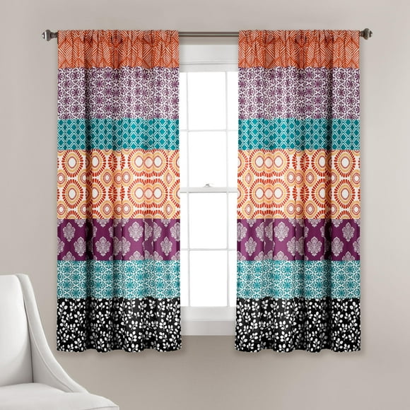 Paneles de cortina para ventana, decoración exuberante, diseño bohemio, 130 x 160 cm
