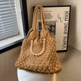 thumbnail image 2 of Bolso de paja tejido de malla ahuecado de verano de marca de diseñador, bolsos de playa para vacaciones para mujeres, bolso de mujer, venta caliente, 2 of 4