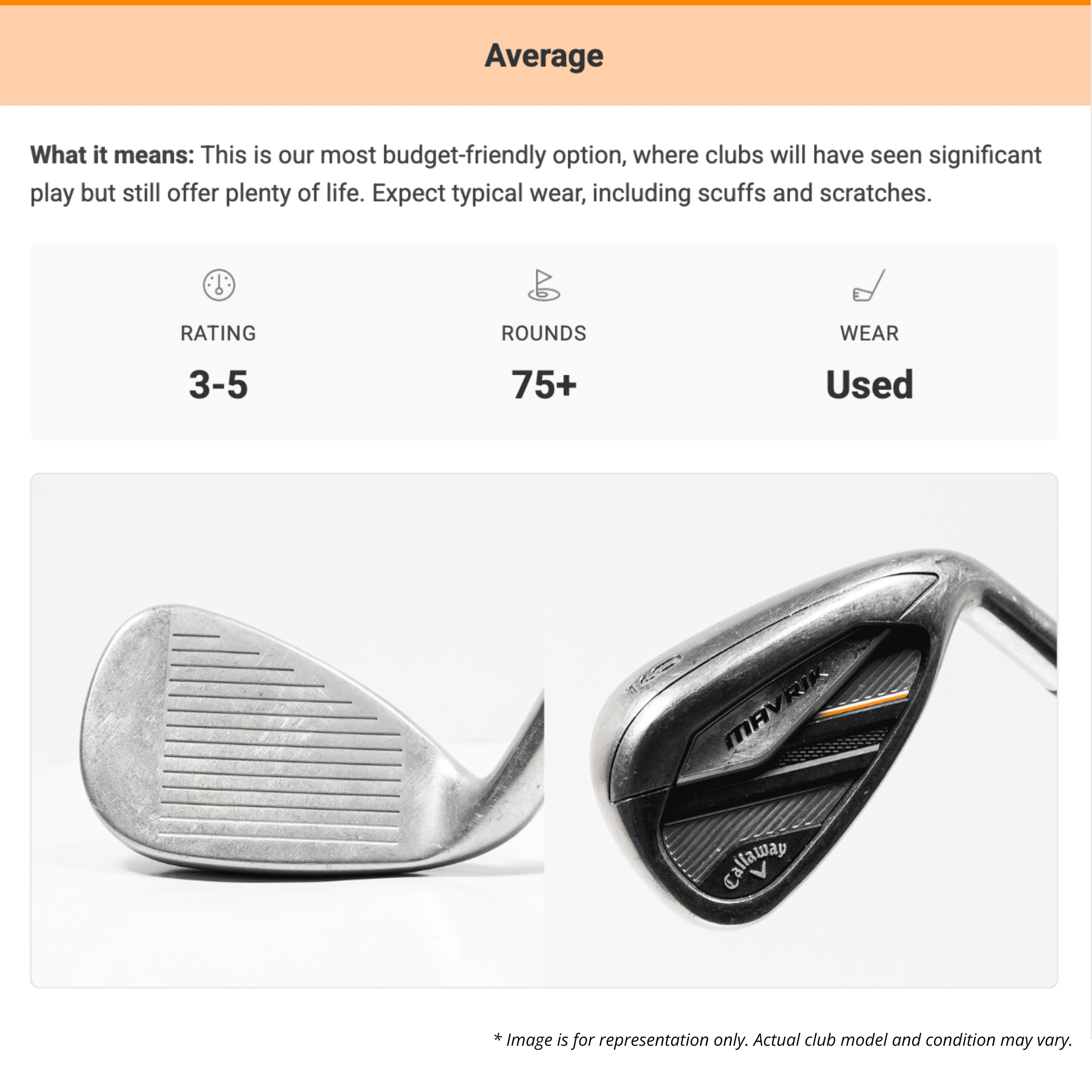 Pre-Owned RH 2020 MAVRIK Individual Iron Mens Steel Shaft True Temper Elevate 95 Steel (PTIP) Regular