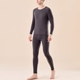 thumbnail image 2 of Ensemble Thermique Décontracté pour Hommes avec Manches Longues et Col Rond, 2 of 8