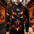thumbnail image 2 of IWRICH Halloween Skull Hoodies for Men Plus Size Winter Holiday Hooded Sweatshirts Oversize Novelty Printed Pullover Tops Red XXXL, 2 of 5