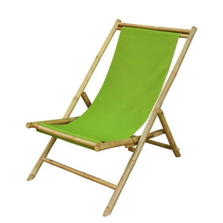 Statra Folding Bamboo Canvas Relax Sling Chair