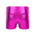 thumbnail image 6 of Aiihoo Girls Skirt Suit Latin Jazz Dance Outfit Sets Modern Dancewear Tiered Ruffles Metallic Crop Top with Shorts Set Hot Pink 8, 6 of 6