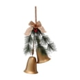 thumbnail image 2 of Adorno de campana navideña colgante, decoración rústica navideña, decoración navideña para fiestas, interiores, año Nuevo y ventanas. Campana de oro, 2 of 8