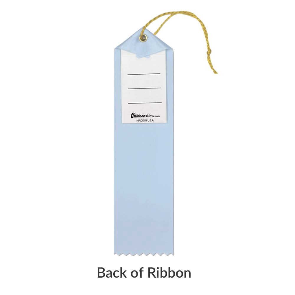 RibbonsNow Great Job Award Ribbons - 100 Light Blue Ribbons with Card & String