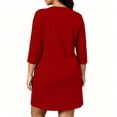 thumbnail image 4 of Nowekniz Womens Plus Size Long Sleeve Round Neck Tshirt Dress,Spring Summer Fall Versatile Daily Shirts, 4 of 6