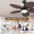 thumbnail image 4 of Ventilador de techo Wiviniya Tropical de 44 pulgadas para interiores y exteriores con luz, 4 of 9