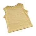 thumbnail image 4 of QHFBli Baby Girls Ruffle Tanks, Sleeveless Breathable Tops, Soft Mesh Knit Undershirts, Versatile Layering Vests for Summer & Daily Use Yellow 4-5 Years, 4 of 5