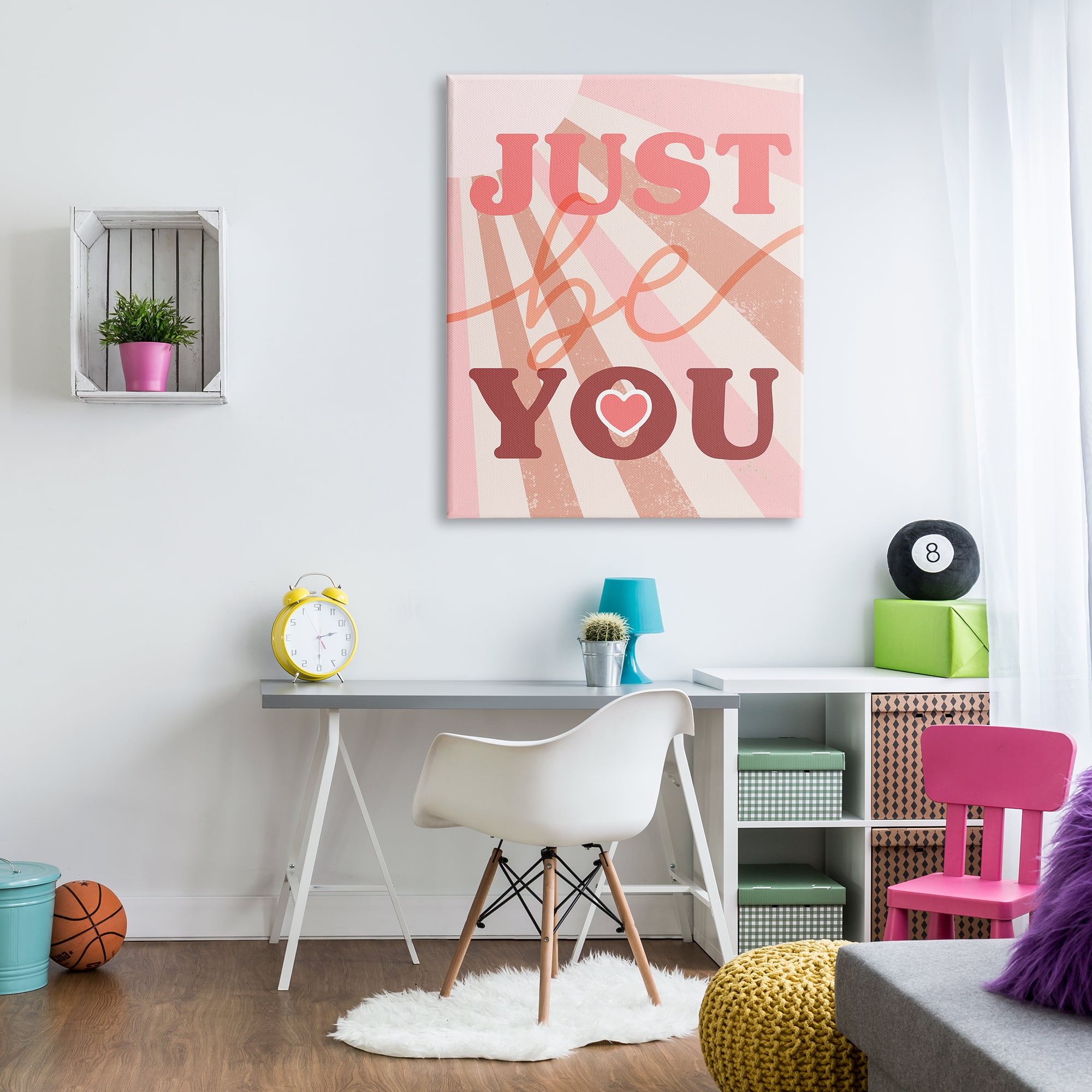 Stupell Industries Just Be You Bold Encouragement Sunrays Heart, 36 x 48, Designed by Daphne Polselli