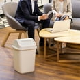 thumbnail image 6 of Household Flip,top Odor,blocking Trash Can,10L Large,capacity Plastic Trash Bin with Stylish Design,Convenient Flip Cover,Easy to Clean,Suitable for Kitchen,Bedroom,Office,and Vehicles Beige, 6 of 6