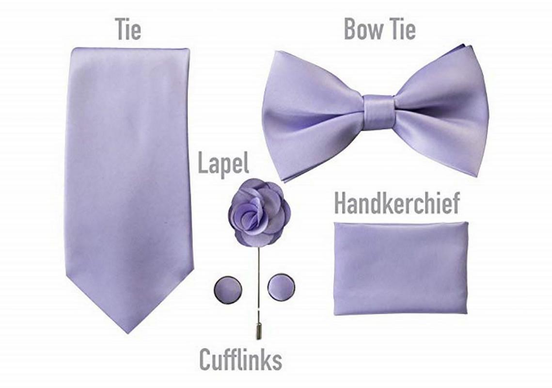 Berlioni Gift Box Set Present Tie BowTie Lapel Pin Handkerchief and