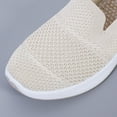thumbnail image 2 of Tawop Slip Resistant Work Womens Shoes Slip On Casual Comfort Flat Breathable Soft Mesh Beige Size 5.5, 2 of 9