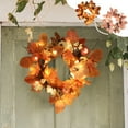 thumbnail image 7 of Guanhe Fall Wreath Autumn Front Door Maple Leaf Wreath Harvest Wreath, Round Leaves Fall Decorations for Outside Indoor Wall Window Festival Decor, 7 of 7