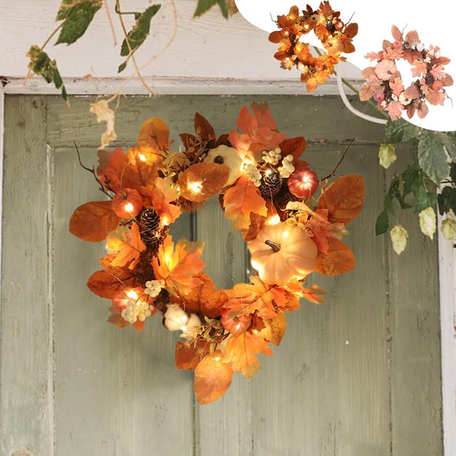 Rebajas de Temporada, Simulación de corona de calabaza para decoración de Acción de Gracias Akmoler
