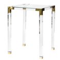 thumbnail image 4 of Square Acrylic Gold Metal Modern Tempered Glass End Side Table, 4 of 7