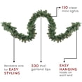 thumbnail image 3 of 9' x 18" Pre-Lit Deluxe Windsor Green Pine Christmas Garland - Clear Lights, 3 of 4