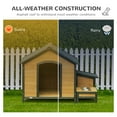 thumbnail image 4 of PawHut Wooden Outdoor Dog House, Cabin-Style Pet House with Feeding Bowls, Asphalt Roof, Storage Box for Dogs Up To 66 Lbs., Natural, 4 of 9