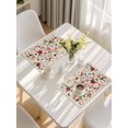 thumbnail image 5 of Watercolor Flowers Placemats Set of 4, Rustic Spring Floral Botanical Beige Placemats for Dining Table, Place Mats for Kitchen Tabletop, Waterproof Wipeable Dining Table Mats Set, 5 of 9