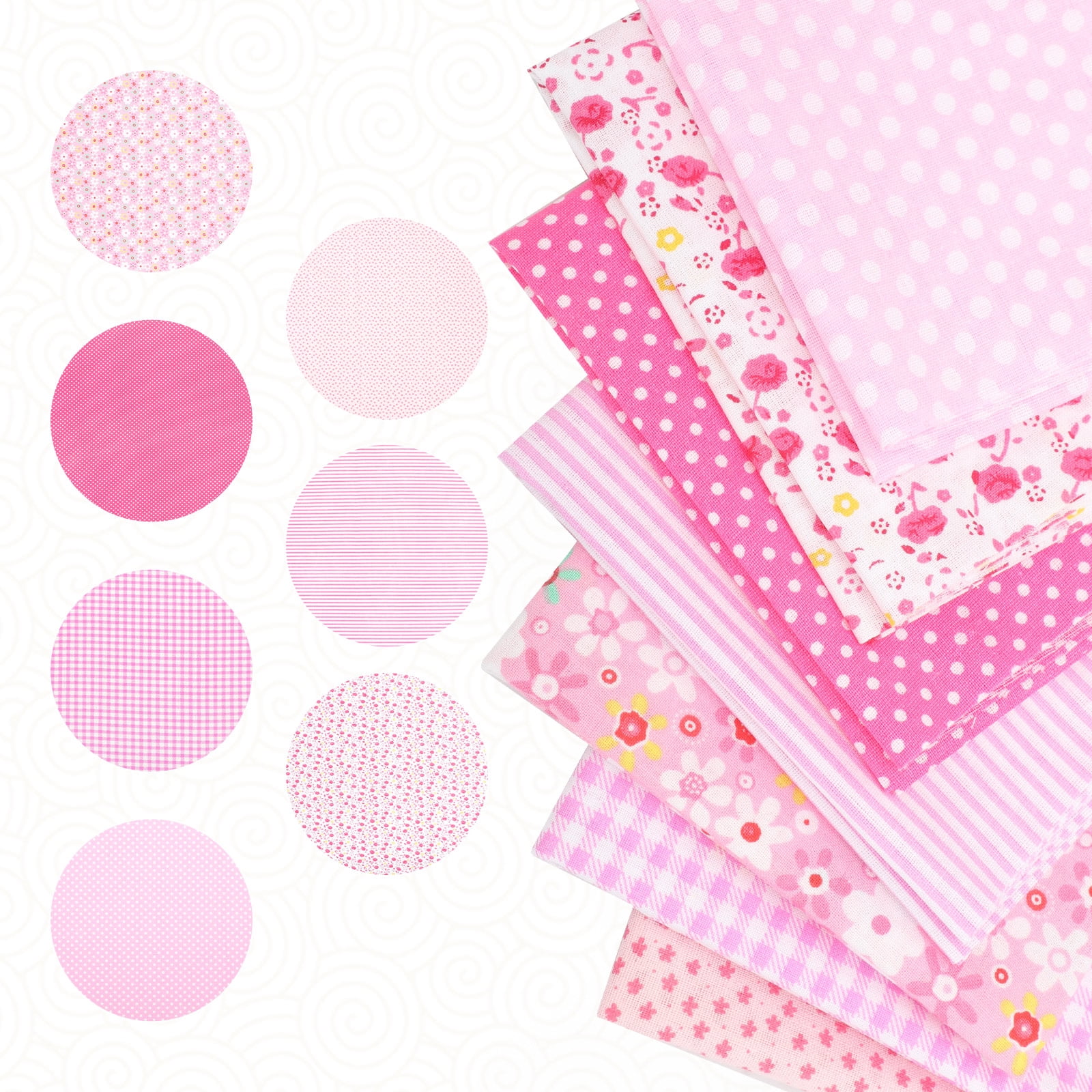 7pcs Pre-cut Floral Cotton Fabric Squares, EEEkit 20 x 20'' DIY Sewing Fabric Bundles for Quilting, Sewing, Patchwork & DIY Crafts
