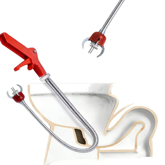 Toilet Auger Snake – 51" Heavy-Duty Drain Clog Remover for Toilets, Sinks & Showers, Corrosion-Resistant Coiled Spring Design, Easy-Grip Handle