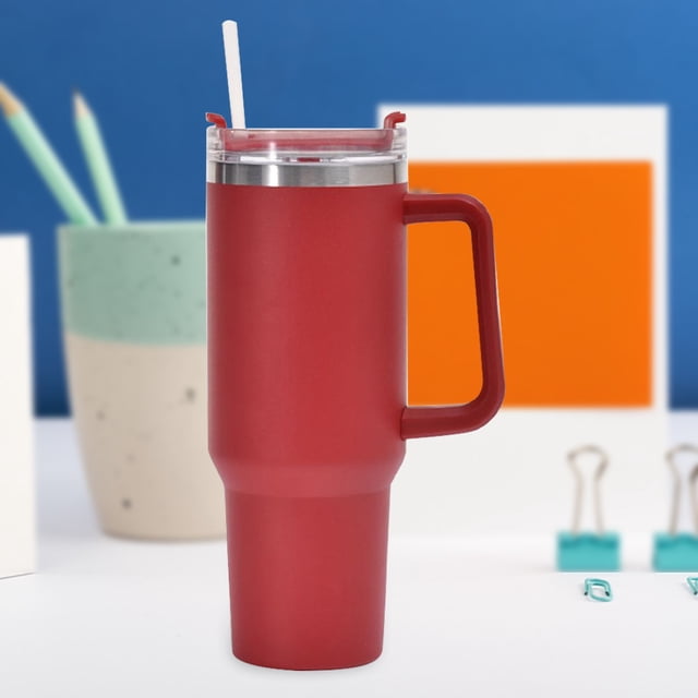 Termo Taza Taza de paja de café de acero inoxidable portátil de gran capacidad de 40 oz para viajes al aire libre Likrtyny Para estrenar
