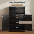thumbnail image 4 of Asofer Bathroom Storage Cabinet Freestanding Floor Cupboard with 2 Doors, 2 Adjustable Shelves, Black, 4 of 6