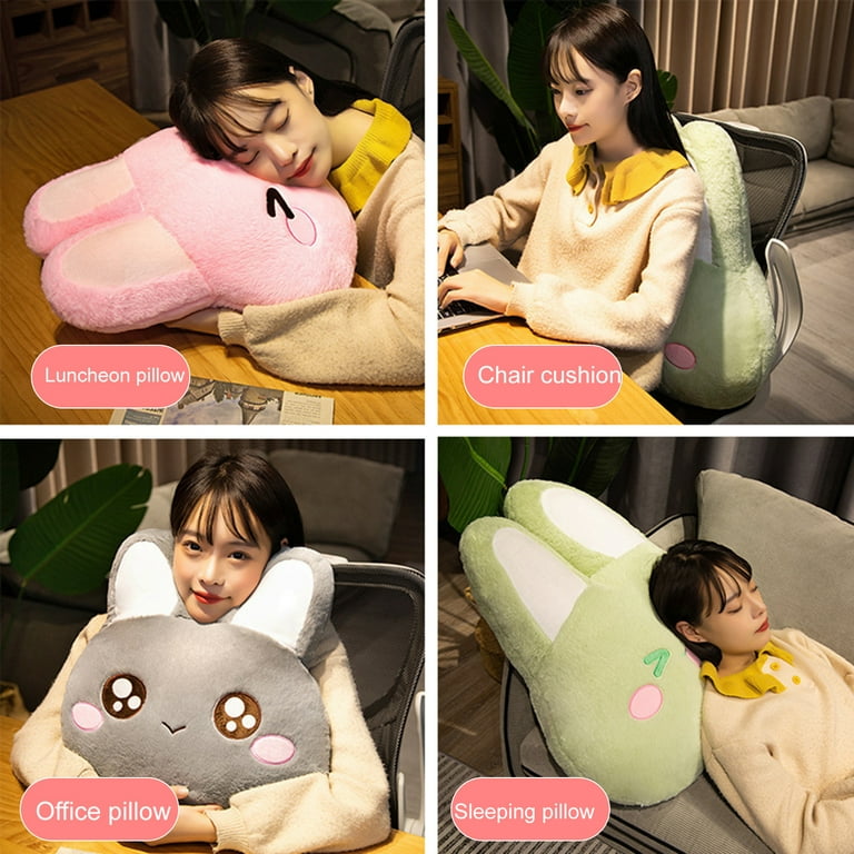 45cm Rabbit Head Pillow Fluffy PP Cotton Filling Lovely Bunny Doll