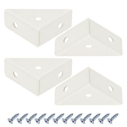 Uxcell 4-Pack L-Shape Corner Brace, 1.5 x 1.5 in Stainless Steel Right Angle Support Brackets Fastener Joint [Beige]