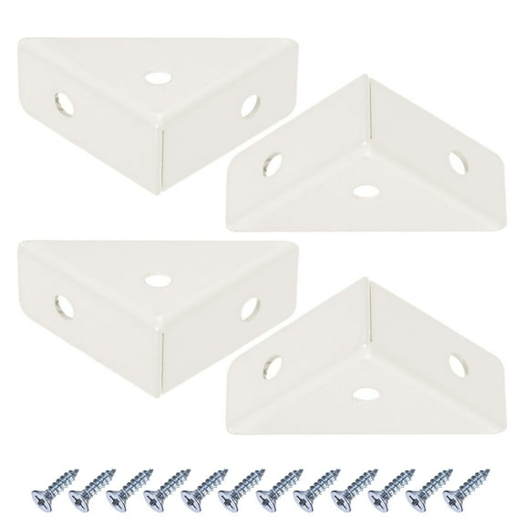 Uxcell 4-Pack L-Shape Corner Brace, 1.5 x 1.5 in Stainless Steel Right Angle Support Brackets Fastener Joint [Beige]