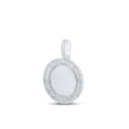 thumbnail image 2 of 10kt White Gold Mens Baguette Diamond Circle Memory Charm Pendant 1-1/2 Cttw, 2 of 2