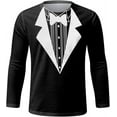 thumbnail image 1 of Camiseta con estampado 3D de esmoquin de traje realista para hombre camiseta de manga larga informal de moda sudadera ropa de calle transpirable, 1 of 6