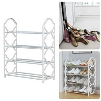 Promotion Sale! Rack 4 Tier Stainless Steel Shoe Rack Easy to Install and Space Saving Shoes Organizer Standing Shoes Rack With Sturdy Frame Shoe Rack for Closet Entryway Bedroom Floor Outdoor