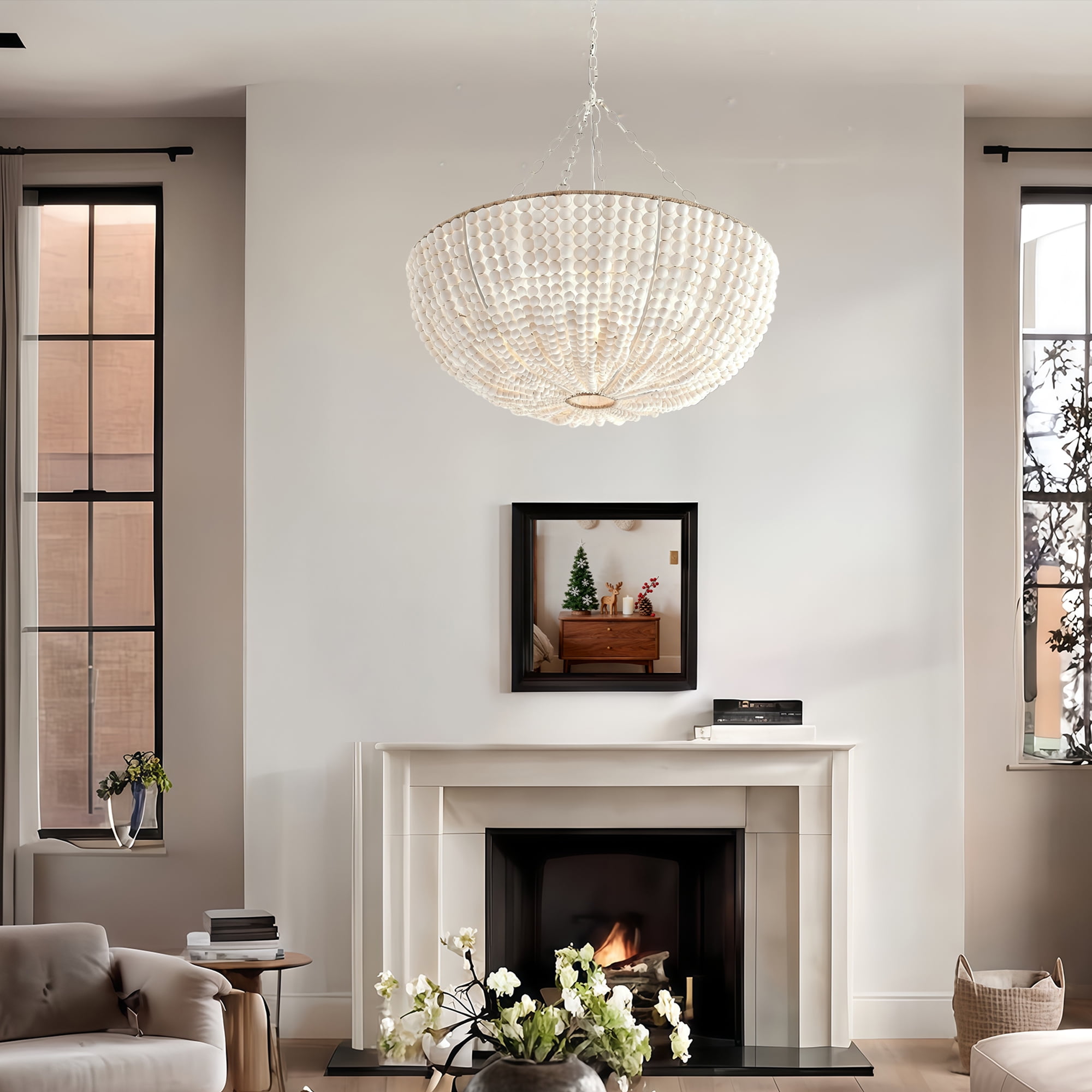 Bristol Wood Bead Chandelier