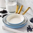 thumbnail image 3 of GreenPan Reserve Ceramic Nonstick 8", 10" and 12" Frypan Set | Sky Blue with Gold-Tone Handles, 3 of 10