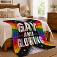 thumbnail image 6 of Rainbow Pride Lettering Illustrated Print Soft Flannel Blanket, Typography Art Style for Lettering Art Lovers, Housewarming Gift for Bedroom and Living Room, Home Decor, 6 of 7