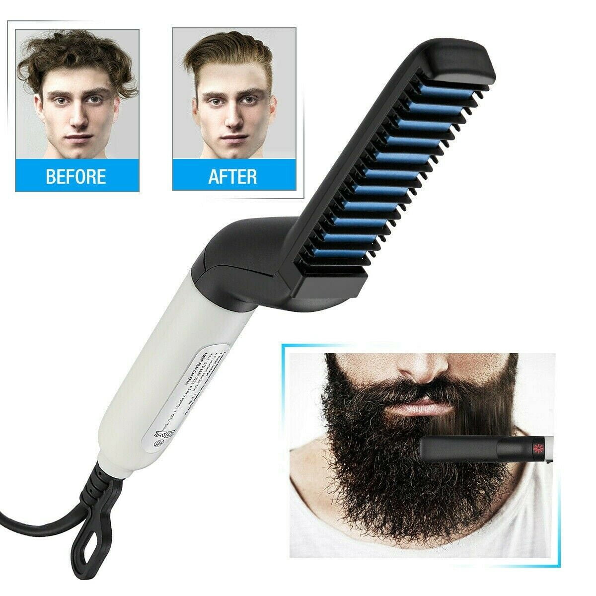 Multifunctional Hair Straightener For Men Comb Curling Electric Brush Beard  Comb 