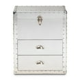 thumbnail image 3 of Baxton Studio Serge French Industrial Silver Metal 2-Drawer Accent Storage Chest, 3 of 10