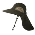thumbnail image 4 of Waterproof Wide Brim Fishing Hat with Neck Flap Breathable Outdoor Sun Protection Cap for Hiking Army Green, 4 of 4