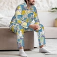 thumbnail image 7 of Honeii Cute Poodle Dog Pattern Mens Pajamas Set,2pcs Men's Lounge Long Sleeve Sleep Shirt and Pajama Bottoms Sleepwear Set,Mens Pjs Sets-Medium, 7 of 7