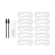 thumbnail image 2 of Kit de maquillaje con sellos de crema para cejas, 10 tarjetas reutilizables para cejas Castaño, 2 of 9