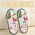 thumbnail image 2 of Fotbe Snowflakes Santa Claus Pattern Women's Fuzzy Slippers Plush Slippers Fluffy Winter House Shoes Indoor and Outdoor-Medium, 2 of 8