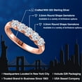 thumbnail image 2 of Gem Stone King 18K Rose Gold Plated Silver White Zirconia Wedding-Bands Ring for Women | 1.62 Cttw | Round 3.5MM | Gemstone Birthstone | Size 5, 2 of 6