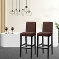 thumbnail image 5 of Bar Chair Covers Waterproof,Set of 2/4/6 Stretch Pub Chair Slipcover Universal Removable Washable Non-slip Jacquard Counter Height Bar Stool Covers for Cafe Kitchen Hotel-4-brown, 5 of 6