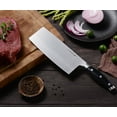 thumbnail image 2 of Linoroso 7 inch Nakiri Knife Vegetable Cleaver Kitchen Knife, German High Carbon Stainless Steel, 2 of 9