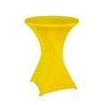 thumbnail image 1 of Decodeary Nappe Ronde Extensible de Couverture de Table de Mariage d'Hôtel de Lavage Facile pour l'Installation de 1Set Jaune Environnement, 1 of 6