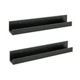 thumbnail image 5 of Kate and Laurel Furrow Modern Wood Photo Display Ledges, Set of 2, 24 Inches, Black, Scalloped Floating Picture Ledge Shelf Set with Lip for Use as Dorm Book Shelves or Gallery Wall Decor, 5 of 9