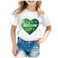 thumbnail image 4 of Teen Girl Shirts Round Neck Short Sleeve T-Shirt Everyday St Patricks Day Shirt Kids Funny Tees T-Shirt Boys & Girls Shirts White,3-4 Years, 4 of 4