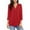 Red, variant on Aloohaidyvio Women Casual Loose Pullover V-neck Top Solid Color Shirt