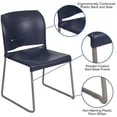 thumbnail image 5 of Flash Furniture HERCULES Series 880 lb. Capacity Navy Full Back Contoured Stack Chair with Gray Powder Coated Sled Base [RUT-238A-NY-GG], 5 of 5